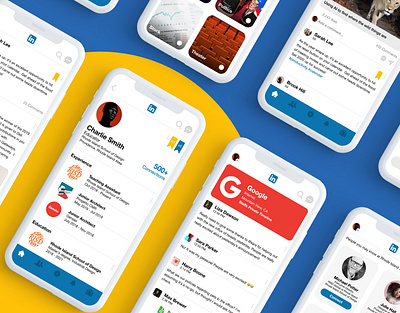 LinkedIn App Redesign app app design colorful dashboard design figma flat linkedin mobile mobile app mobile ui redesign social social network ui ui design ux uxdesign