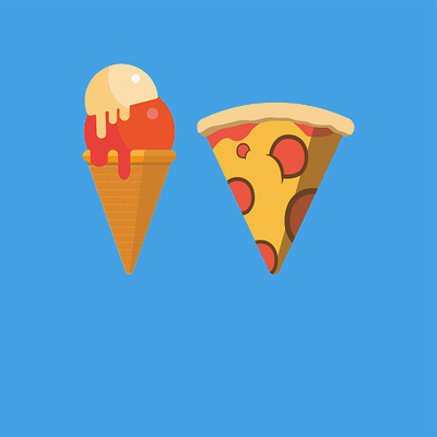 2 Heaven on Earth amateur design flat food ice cream icecream icon illustration italian food logo pizza simple design vector