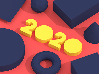 2020 2020 3d 3d illustration b3d design illustration isometric isometric illustration lowpoly new year