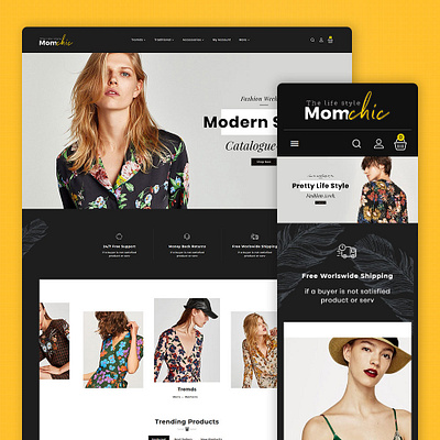 Mom Chic – Fashion Clothes – eCommerce Responsive Theme ecommerce responsive momchic opencart prestashop shopify templatetrip woocommerce wordpress