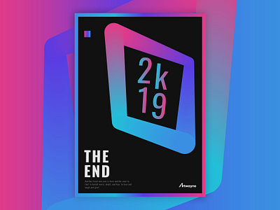The End 2019 2019 trend 2020 branding design flat illustration typography vector web