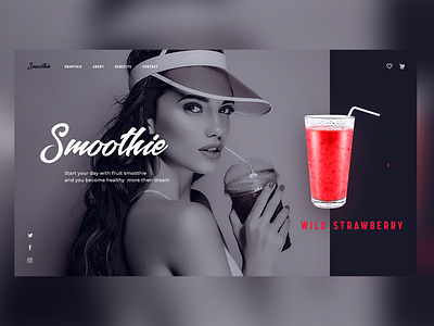 Strawberry smoothie design typography ui ux web website