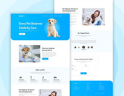 Pet Care Service Landing page creative design landing page design minimal mockups pet service ui ui design ux design visual design website website design