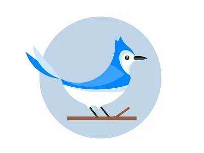 Blue Jay Illustration 2d character animal logo blue jay blue jay icon blue jay illustration bluejay flat bird icon flat bluejay flat logo illustration