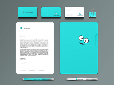 CreezyGeek brand brand design branding businesscard clipart file glasses paper pencil print
