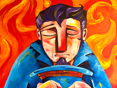 Moving forward in 2020 acrylic editorial illustration painting