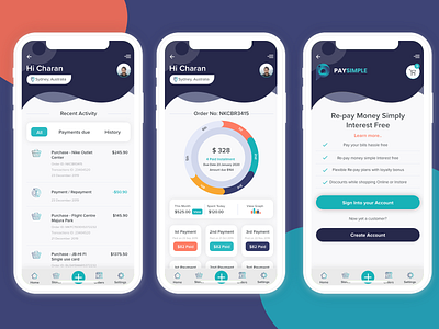 Pay Simple App app design ui ui ux design ux