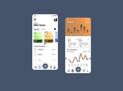 Daily UI: #3 Smart Task Management App ui animation app chart design graph icon management app statistics task manager ui user profile