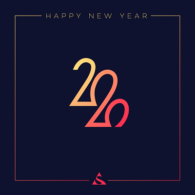 Happy New Year 2020 ! 2d design illustrator logo minimal vector