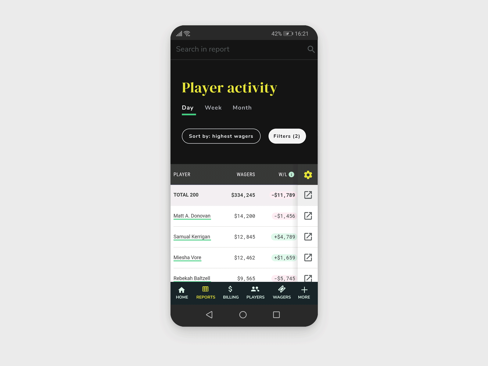 Mobile data tables - sticky header bottom nav bottom navigation design flat floating action button floating button high fidelity prototype prototype animation prototypes prototyping sticky header type typography ui ux web website