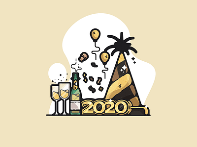 New Year 2020 2020 adobe art cartoon clean color creative designer dribbble flat graphic graphic design illustration illustrator modern new year party portfolio shot simple