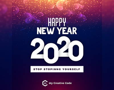 Happy New Year 2020 banner design graphicdesign new year ui ux