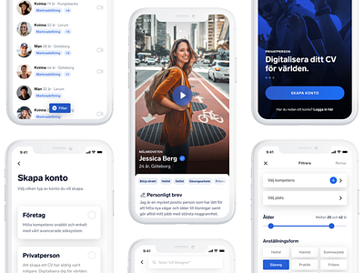 Peopl - Digital CV Platform for Job app application filter ios job job application login minimal peopl people profile search signup ui user user experience user interface user profile ux work