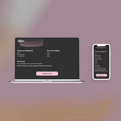 Alice | Waxing brand | web design #3 brand brand identity branding branding design design feminite identity logo ui ui design ux ux design web web design web designer