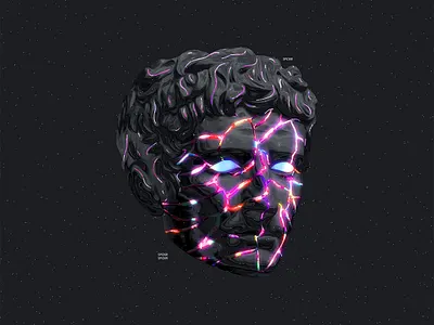 Statue Light Grid Poster abstract art artwork artworks colorful everydays glitch glitchart glitchy gradient klarens minimal poster retro stars statue synthwave typography vaporwave vivid