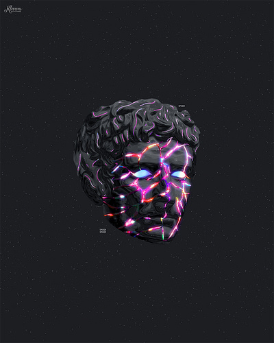 Statue Light Grid Poster abstract art artwork artworks colorful everydays glitch glitchart glitchy gradient klarens minimal poster retro stars statue synthwave typography vaporwave vivid