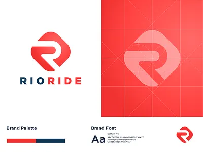 rioride blue branding design graphic identity logo logo a day logodesign logotype red ride rio road taxi transport typography vector