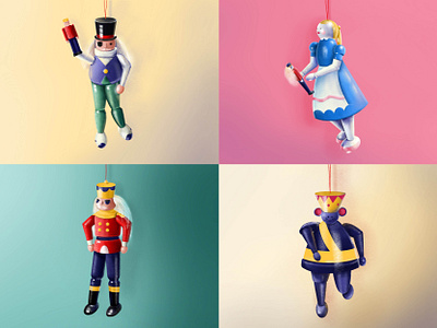 Nutcracker Characters Christmas 2019 christmas illustration ipad nutcracker ornament procreate winter