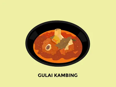 Curry Goat (Gulai Kambing) Illustration cartoon character curry goat curry goat flat design graphic design illustration illustrations indonesia indonesianfood vector