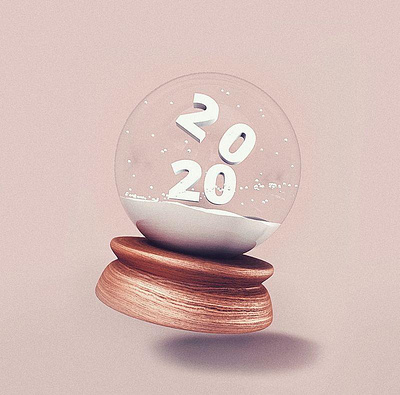 2020! 2020 3d c4d cinema4d color new year retro snow snowglobe vintage