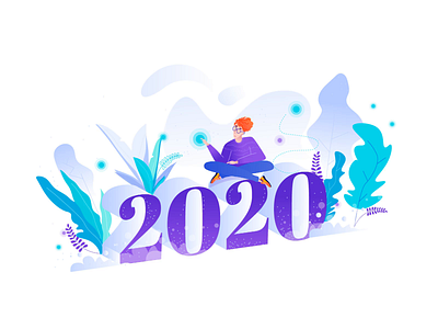 Happy 2020 animation animation 2d animation after effects card design design gradient graphic design holidays illustration interaction minimal typogaphy ui vector vector illustration