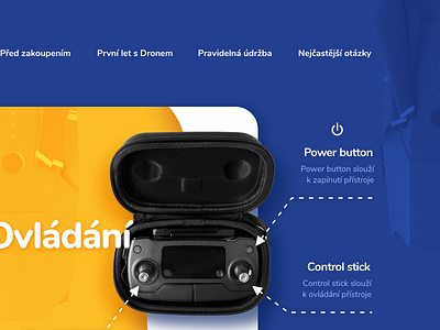 Website carousel detail arrow blue carousel detail drone website yellow