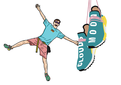 Me, myself and my shoes human race illustrator sneakers