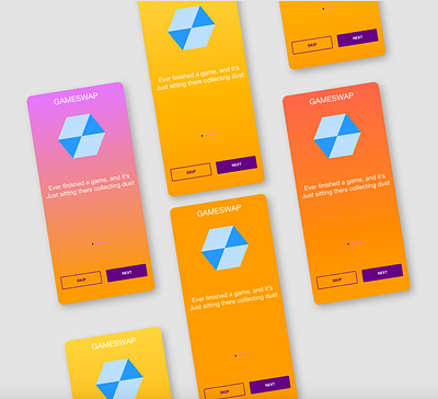 Gameswap color scheme app branding design gradient gradient color mobile app mobile app design mobile ui ui