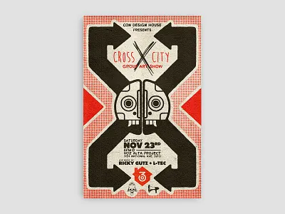 Cross City poster (2013) artshow design graphic design graphicdesign illustration mask typography