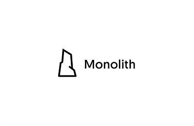 Monolith Exploration black branding design icon illustration logo typography vector white