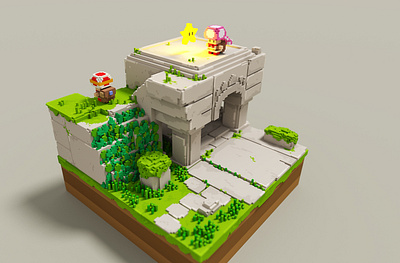 Captain Toad 3d 3d art fanart magicavoxel voxel voxelart