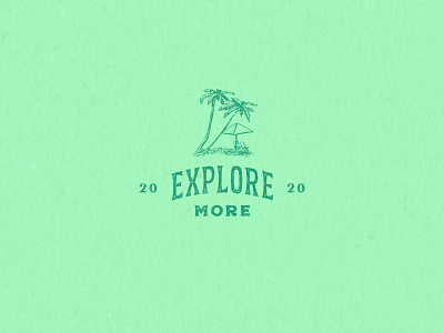 Explore More 2020 badge beach explore florida green illustration logo palm tree shane harris texture travel type