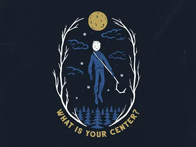 Jack Frost design distressed dreamworks forest frost illustration moon night riseoftheguardians vector winter