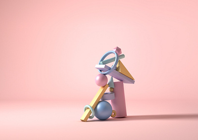 Totem 3d best design figures freelance portfolio style totem visual identity
