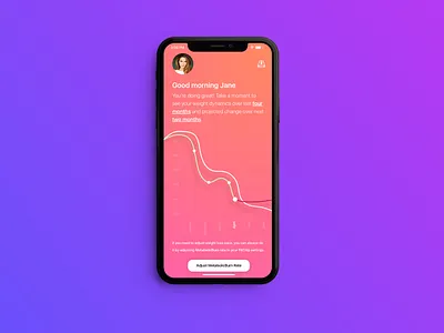 Flyffy chart fitness fittech gradient health infographic mobile ui ux weight loss