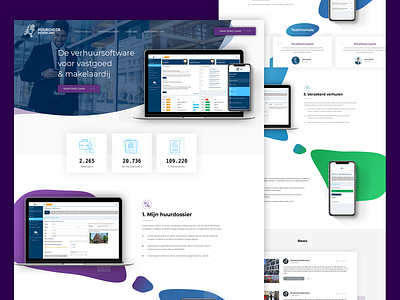 Homepage for Huurcheck 🖥️ clean colorful design ecommerce landing page saas software ui ux webdesign website