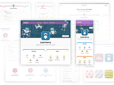 Xello Elementary design illustration kids mobile ui students ui uid ux webdesign websites