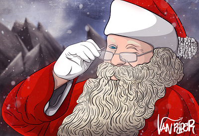 Santa Wink* calebjvr cartoon design graphic designer james sketch van riper