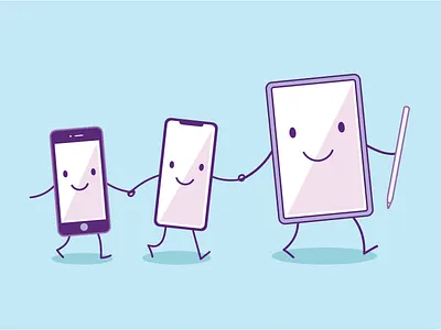 Facebook iOS Hack Week mascots apple apple pencil devices facebook facebook app illustration illustrator ios ios app ipad ipad pro iphone iphonex mascots purple vector