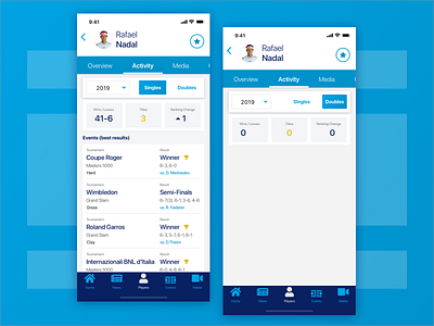 ATP App Player Activity (Iteration 2) app design interaction phoenix product design tennis ui ux