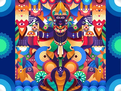 The Serpent Slayer abstract character design follow graphic graphicdesign hindu illustration mythology shot vector