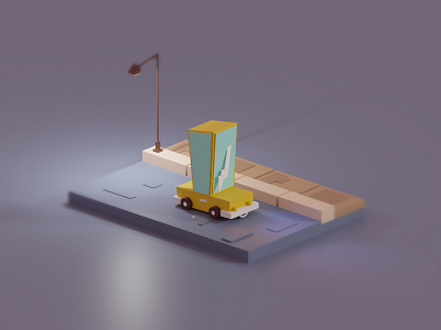 Practising Modeling - 2 blender blender3dart car freebie light road