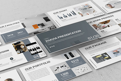 Zhavia - Creative Powerpoint Template business presentation clean finance investor lookbook minimal powerpoint template presentation simple slides