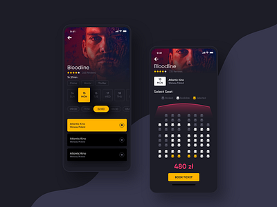 Movie App app concept app design booking booking app colorful ios mobile app movie app ui ux uiux