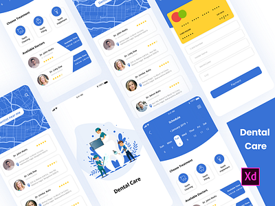 Dental Care app app design dental app dental care dentist illustrator design mobile app design photoshop design sketchapp teeth care uidesign ux design xd design