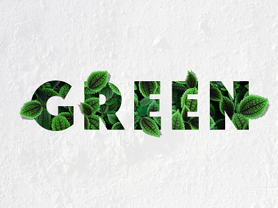 Green Leaf Text Effect 3d background creative design graphicdesign green green effect green tea greenery icon logo logodesign text text effect texure typography ui ux web webdesign