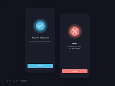 Daily UI #011 - Flash message dailyui dailyuichallenge flash message paymenterror paymentsuccess sketchapp userinterface ux uxui