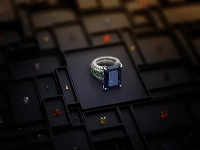 Jewellery 3d box boxes cgi dark diamond diamonds emerald emeralds gems gemstone gemstones high jewellery illustration jewellery jewels ring ruby sapphire showcase