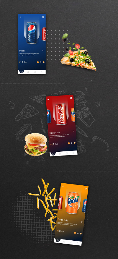 Cold Drink App design drink food screen