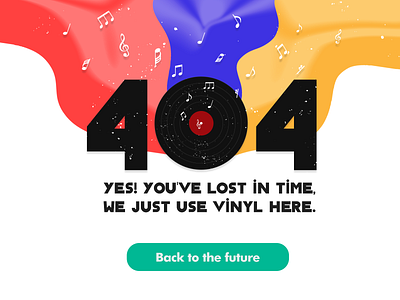 404 404 error 404page flat music music streaming page not found typography ui vinyl web webdesign website